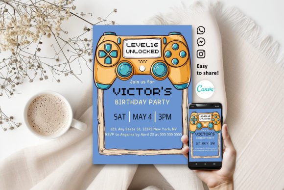 Aqua Kids Invitation: A Modern Video Game Font