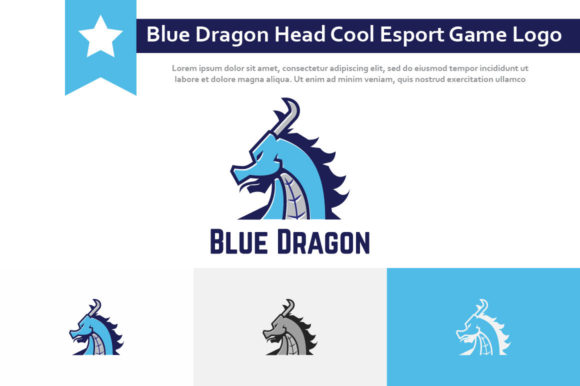 Blue Dragon Head Cool Esport Game Logo: A Design Asset for Impact