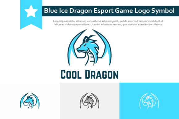 Chill Your Brand: The Blue Cool Ice Dragon Game Logo Symbol