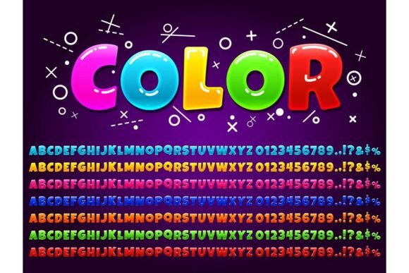 Color Alphabet for Cartoon Game: A Vivid Font for Playful Projects