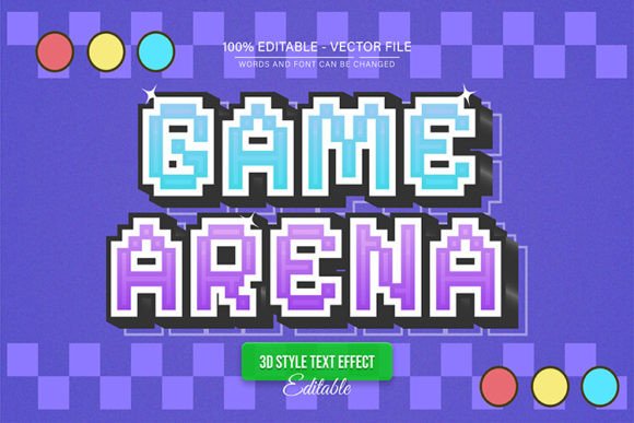 Game Arena Retro Pixel Text Effect: A Vector Design for Modern Projects